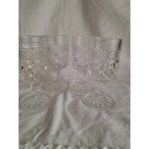 Anchor Hocking Wexford cordial/shot diamond point glasses set of 4